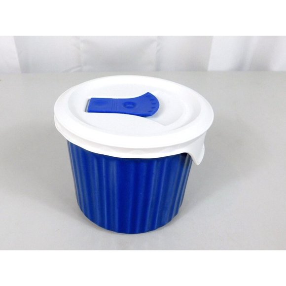 Corning Ware Colours Stoneware Soup Bowl Mugs Blueberry Vented Lid 20 oz - Picture 8 of 14